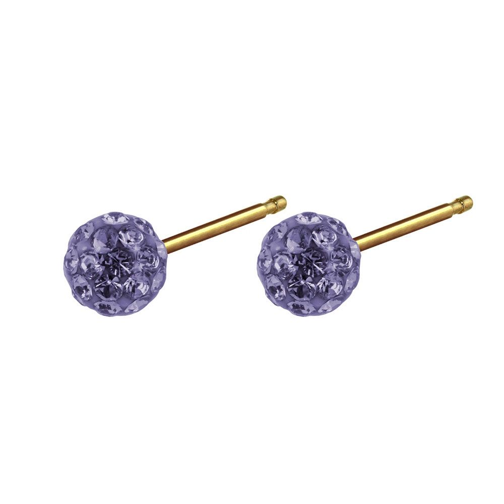 Caflon Fashion Sense Gold Plated Tanzanite Glitterball Earring, 4.5mm