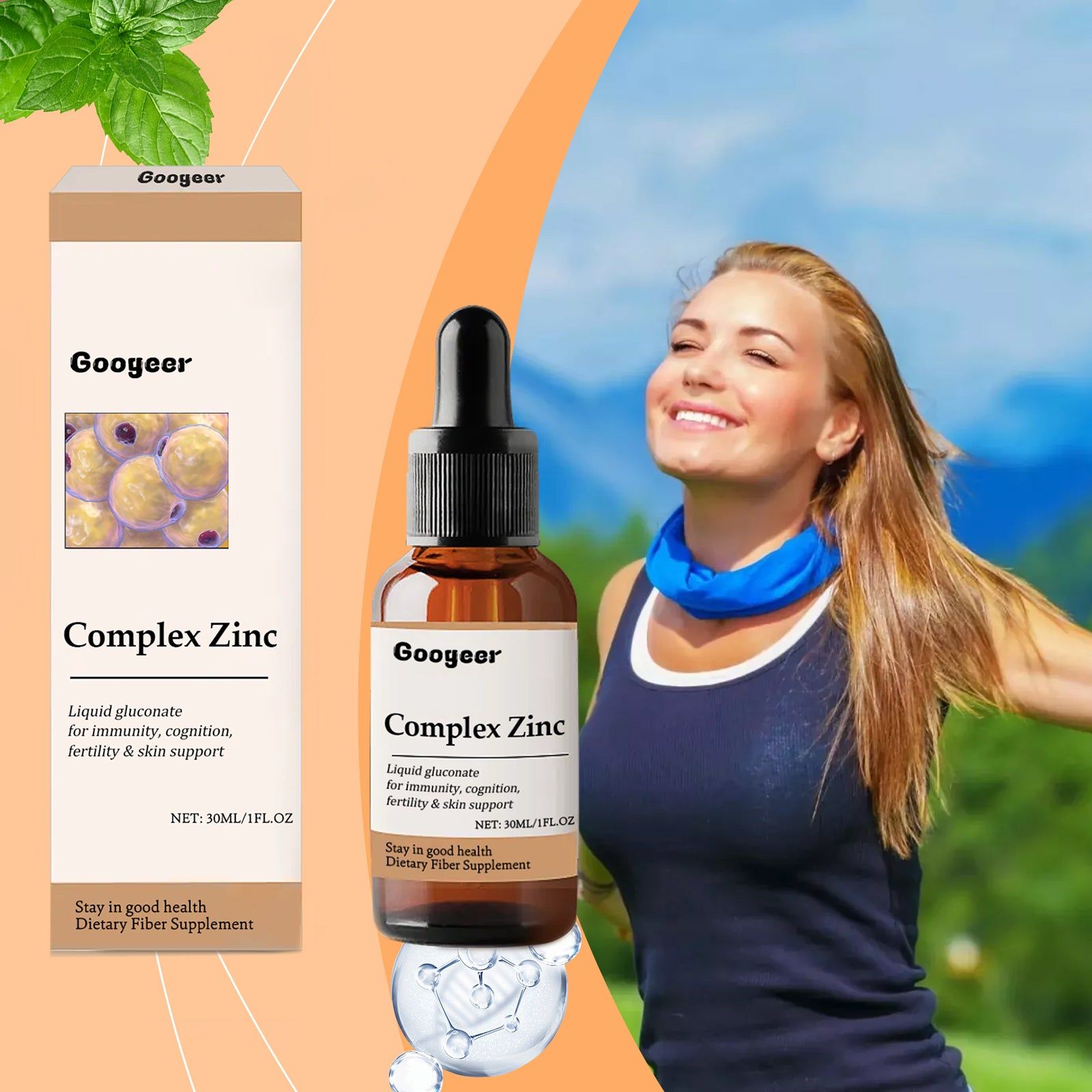 Dietary Fiber Body Care Supplement, Boost Energy, Improve Mood, Safe and Tasty ,30ml
