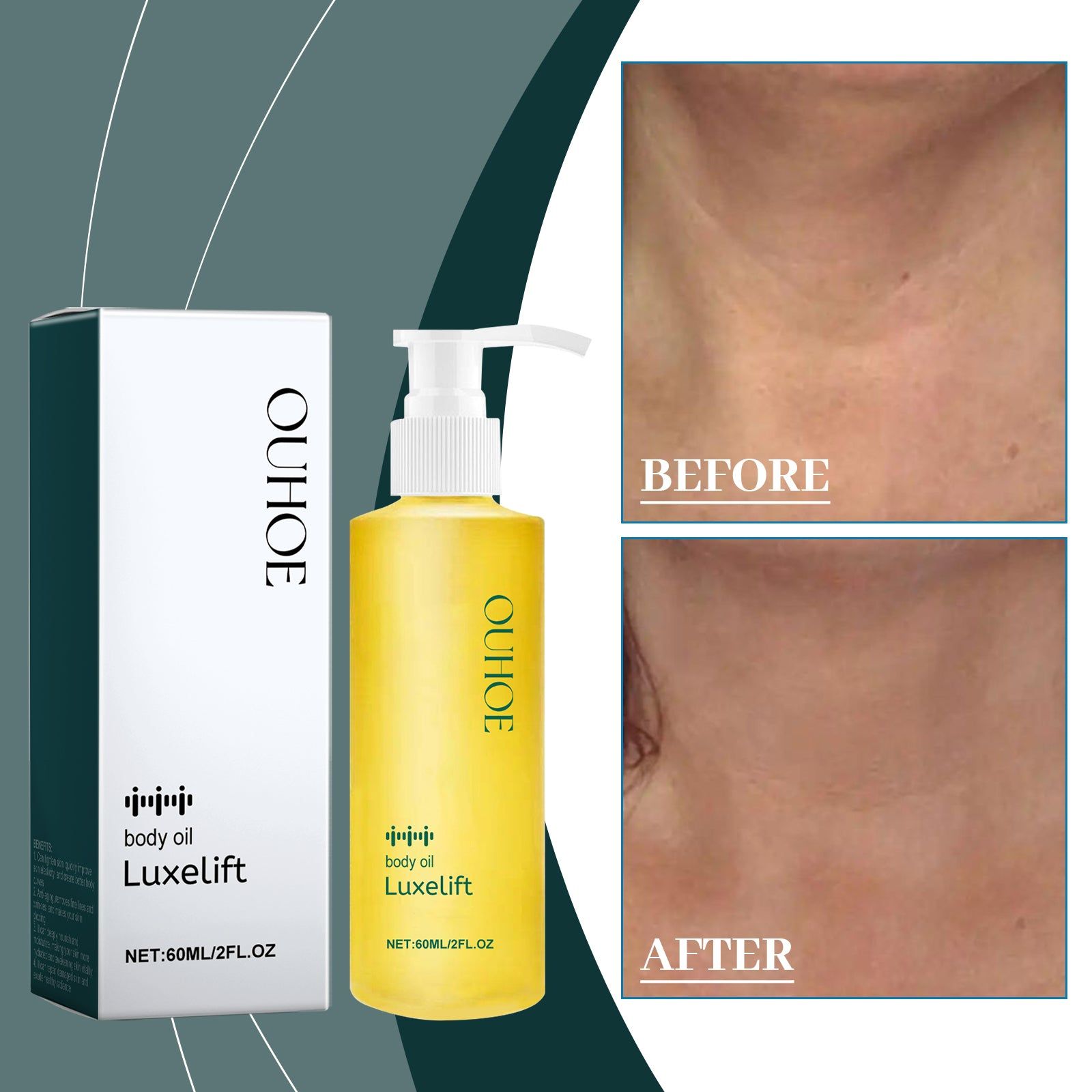 Body Moisturizing Oil, Deep Hydrating, Skin Firming, Anti-Aging, Nourishing ,60ml