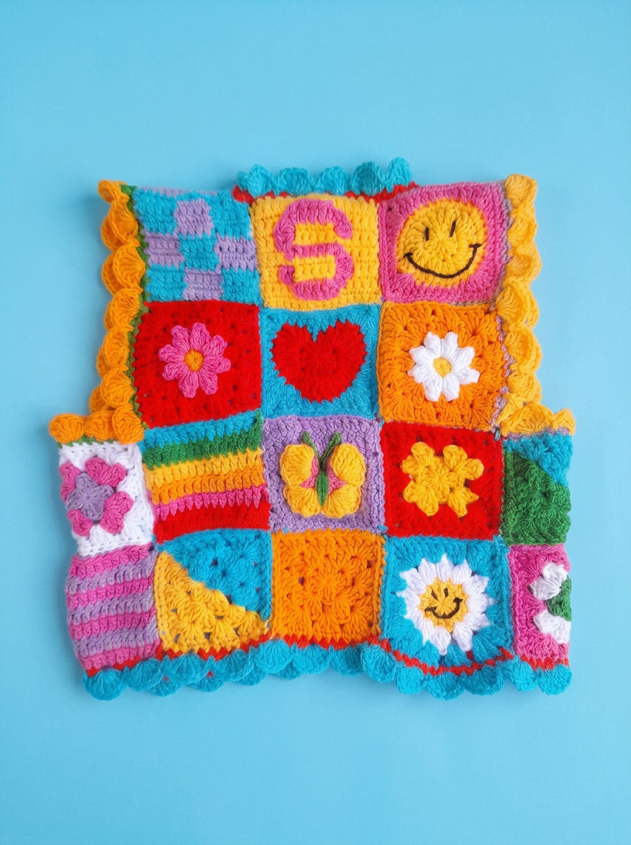 Hush and Stitch Toddler Colorful Patchwork Vest
