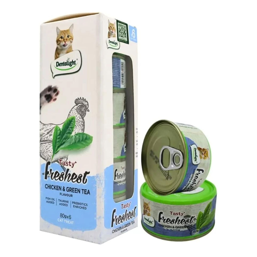 Dentalight Tasty Freshest Cat Treat in Can, 6x80g