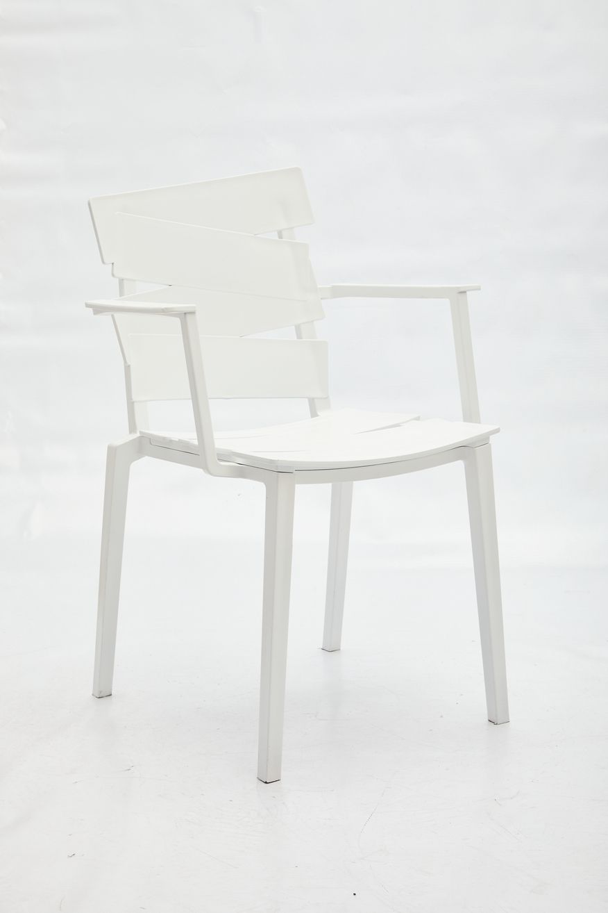 White Plastic Cafe Chair #332-APP