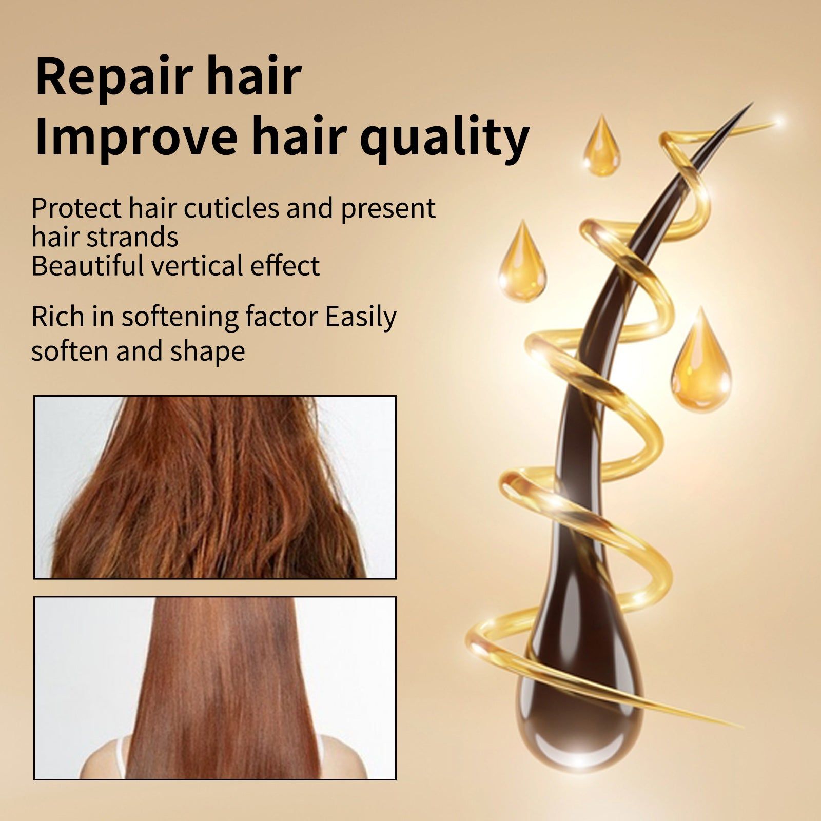 Collagen Hair Straightening Cream, Smooth Split Ends, Improve Frizz, Nourish, Repair Damaged Hair ,100g