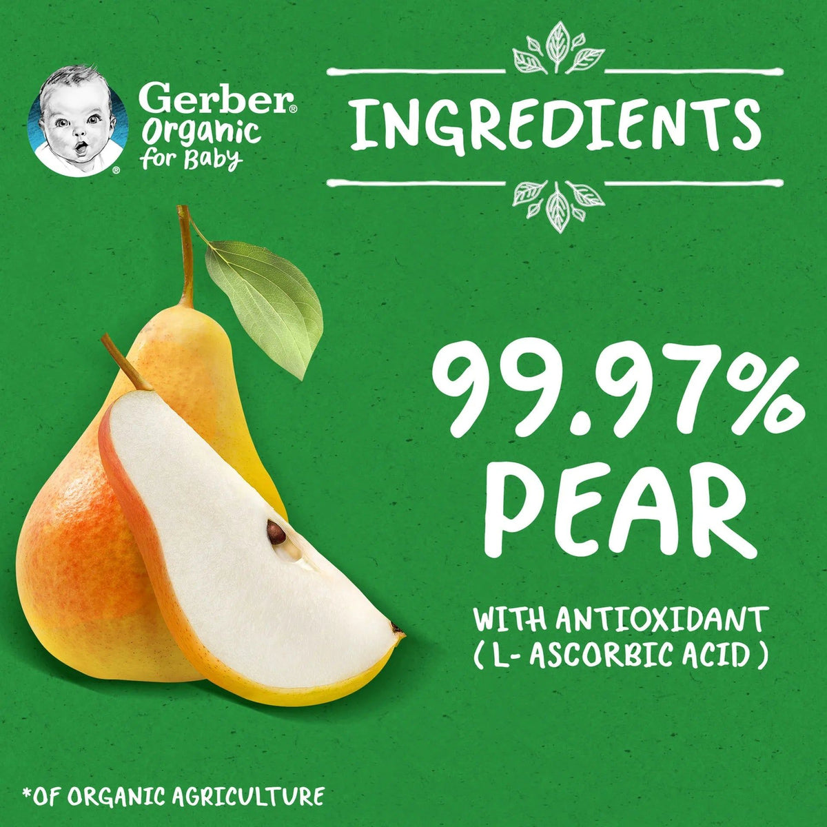 Gerber - Organic Pear 90g