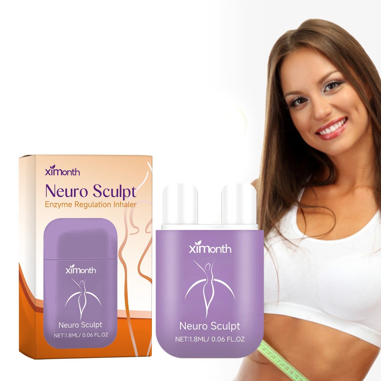 Body and Nose Inhaler, Slimming, Stress Relief, Natural Peppermint, Easy to Use ,1.8ml