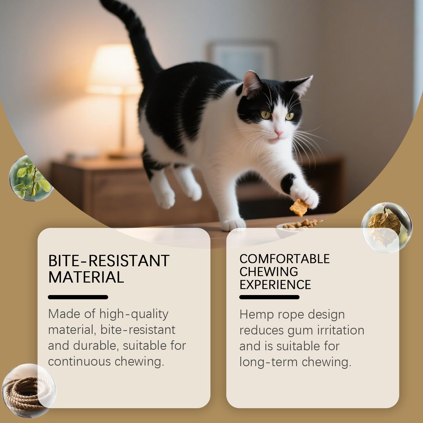 Cute Cat Teething Stick, Natural Teeth Grinding Rod, Fun & Safe Pet Chew ,1pcs