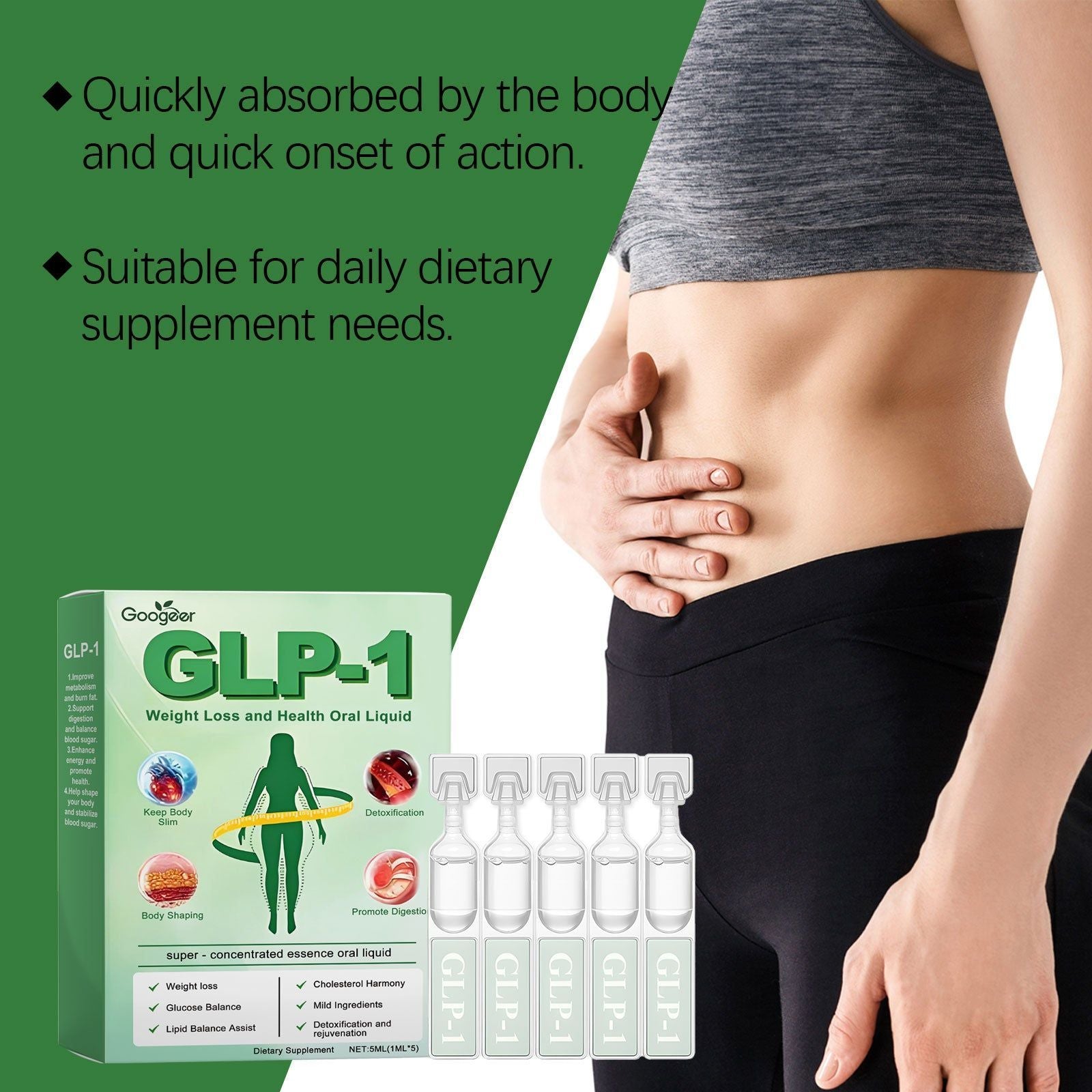 Body Care Weight Loss Oral Liquid, Boost Metabolism, Support Blood Sugar ,1set