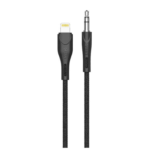 Green Lion AUX 3.5 Cable 1.2M 2.4A - Black