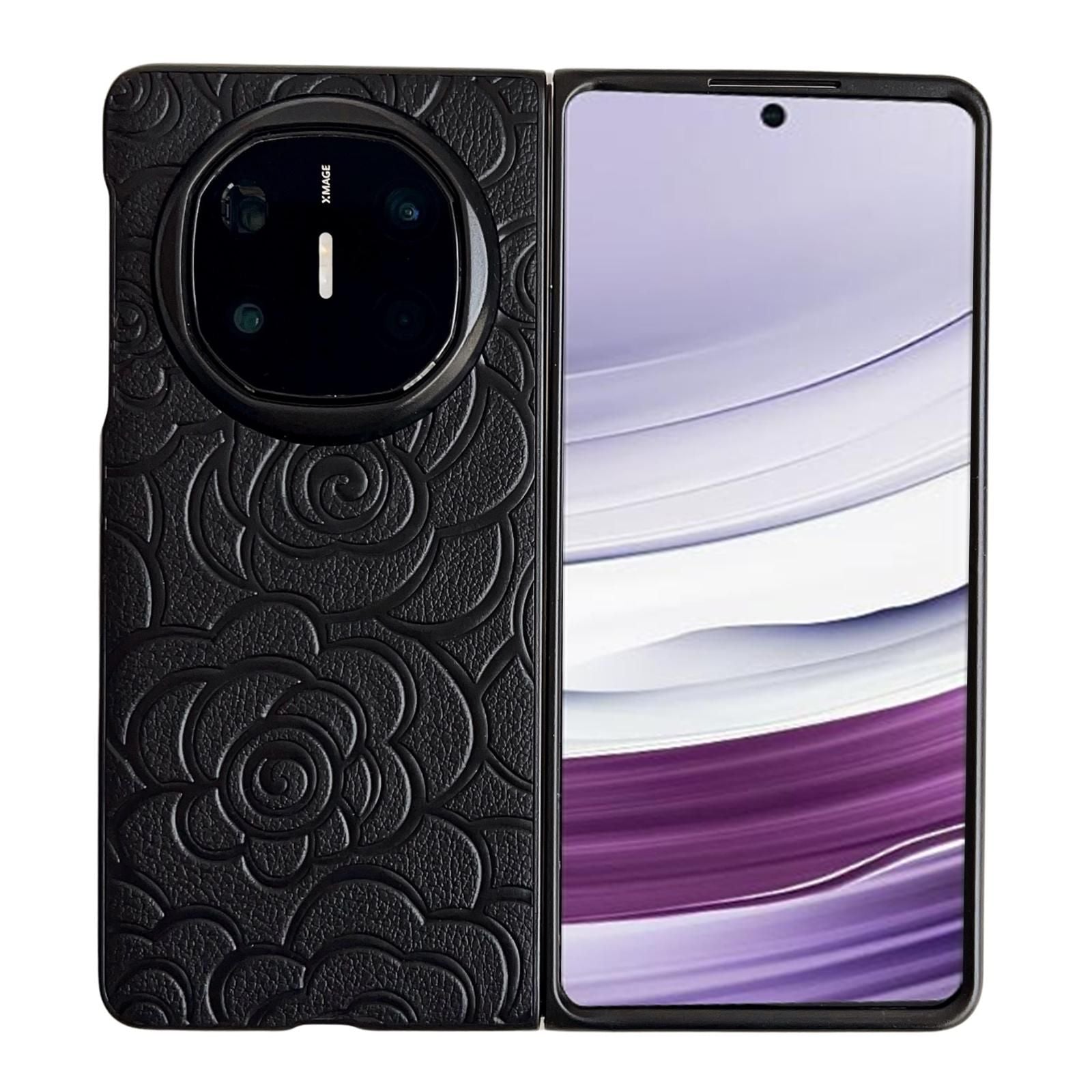 Camellia Pattern PU Case For Huawei Mate X6