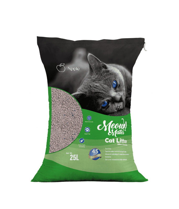 Meow Mates Bentonite Cat Litter - Apple Scent (10kg)