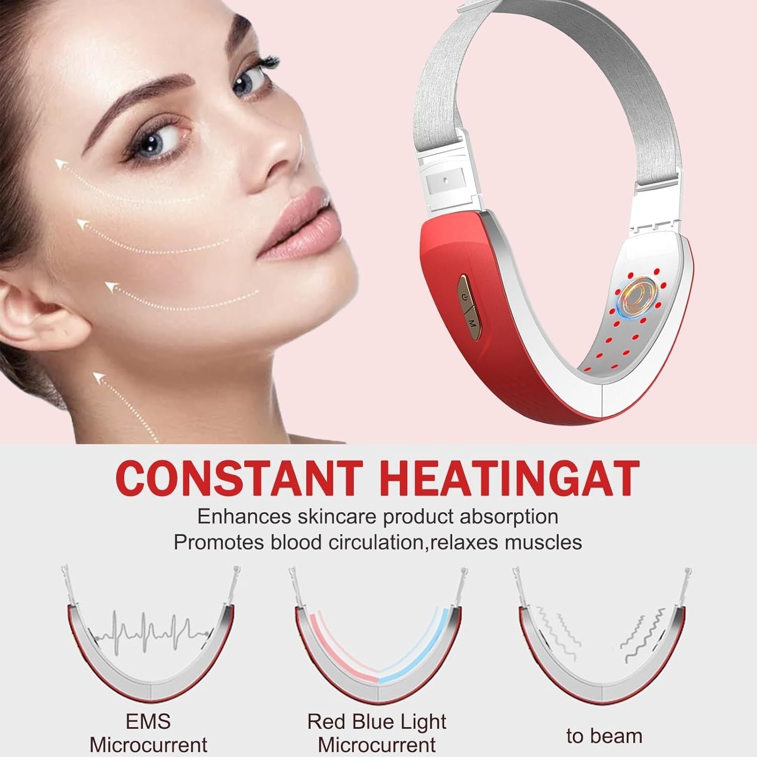 Electric V Face Shaping Massager Intelligent Face Lifting Belt Machine EMS Facelifting Device