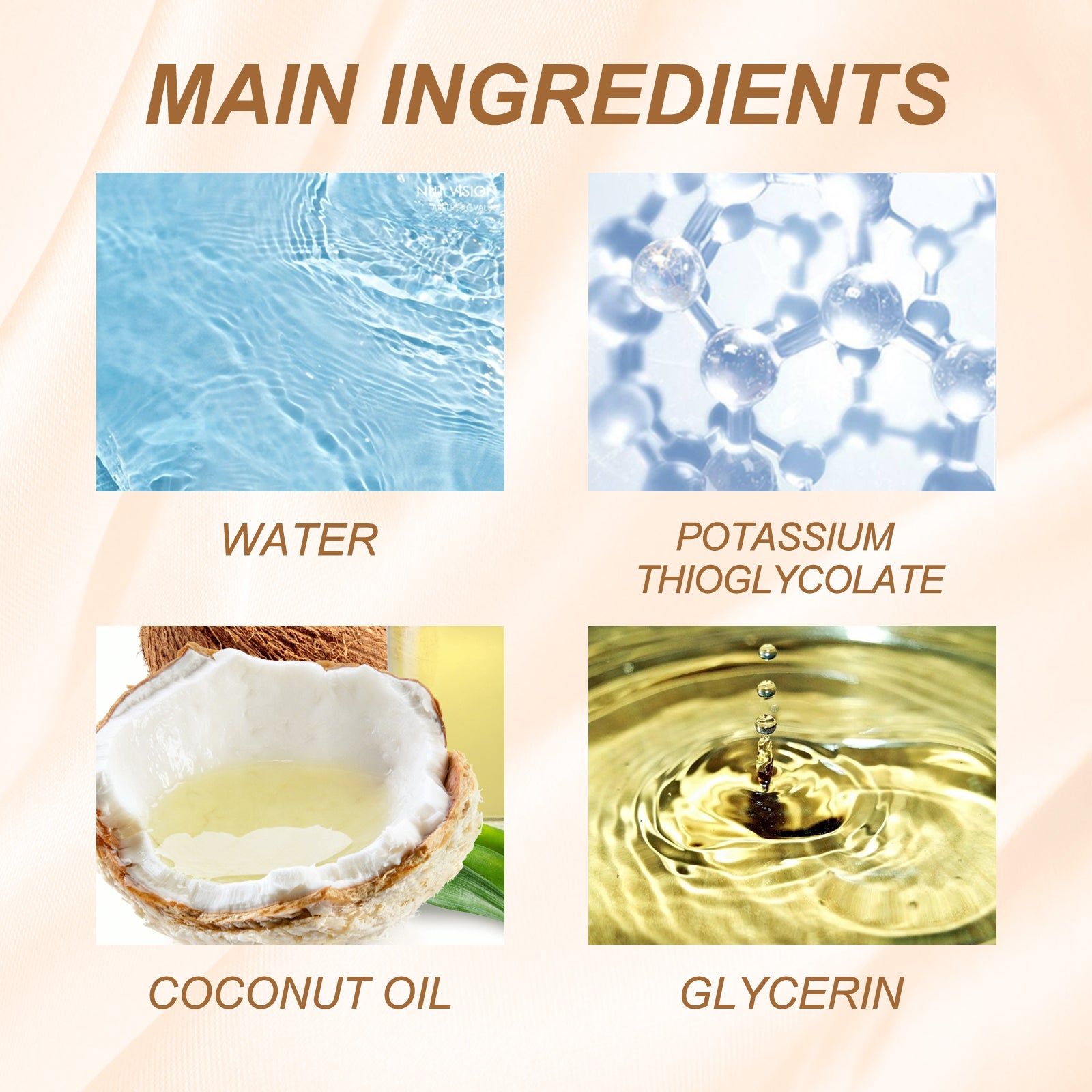 Coconut Hair Removal Cream for Smooth, Clean, and Refreshing Body Skin ,50g
