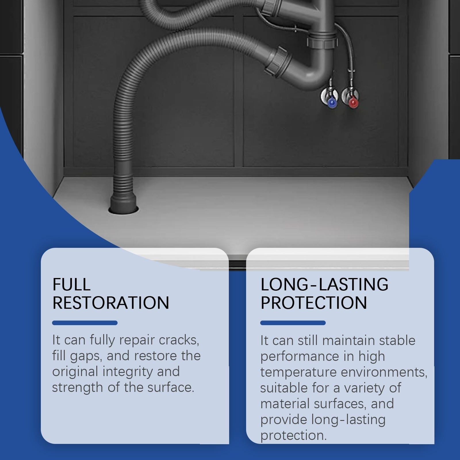 Strong Waterproof Plastic Steel Mud Iron Glue for Crack Repair, Multi-Functional Adhesive ,1 set