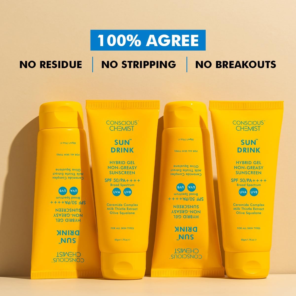 Conscious Chemist Dewy Ceramide Sunscreen SPF 50 PA++++ - Sun Drink | 50g