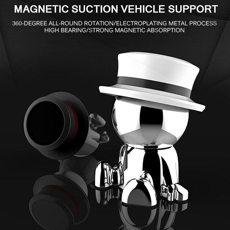 Magnetic Cell Phone Holder Universal Car Mount Phone Stand With Doll Shape 360 Degree Rotation