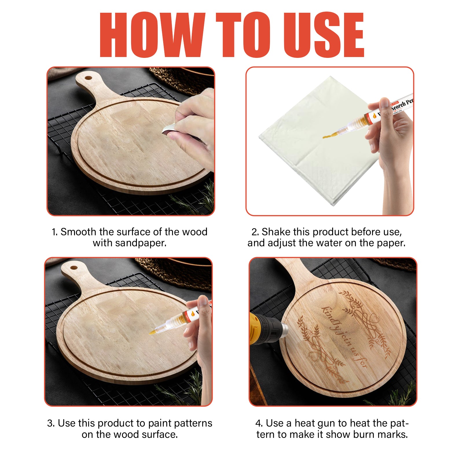 Create Stunning Wood Art with DIY Pyrograph Pen, Safe Non-Toxic, Perfect for Kids ,5ml*1pcs