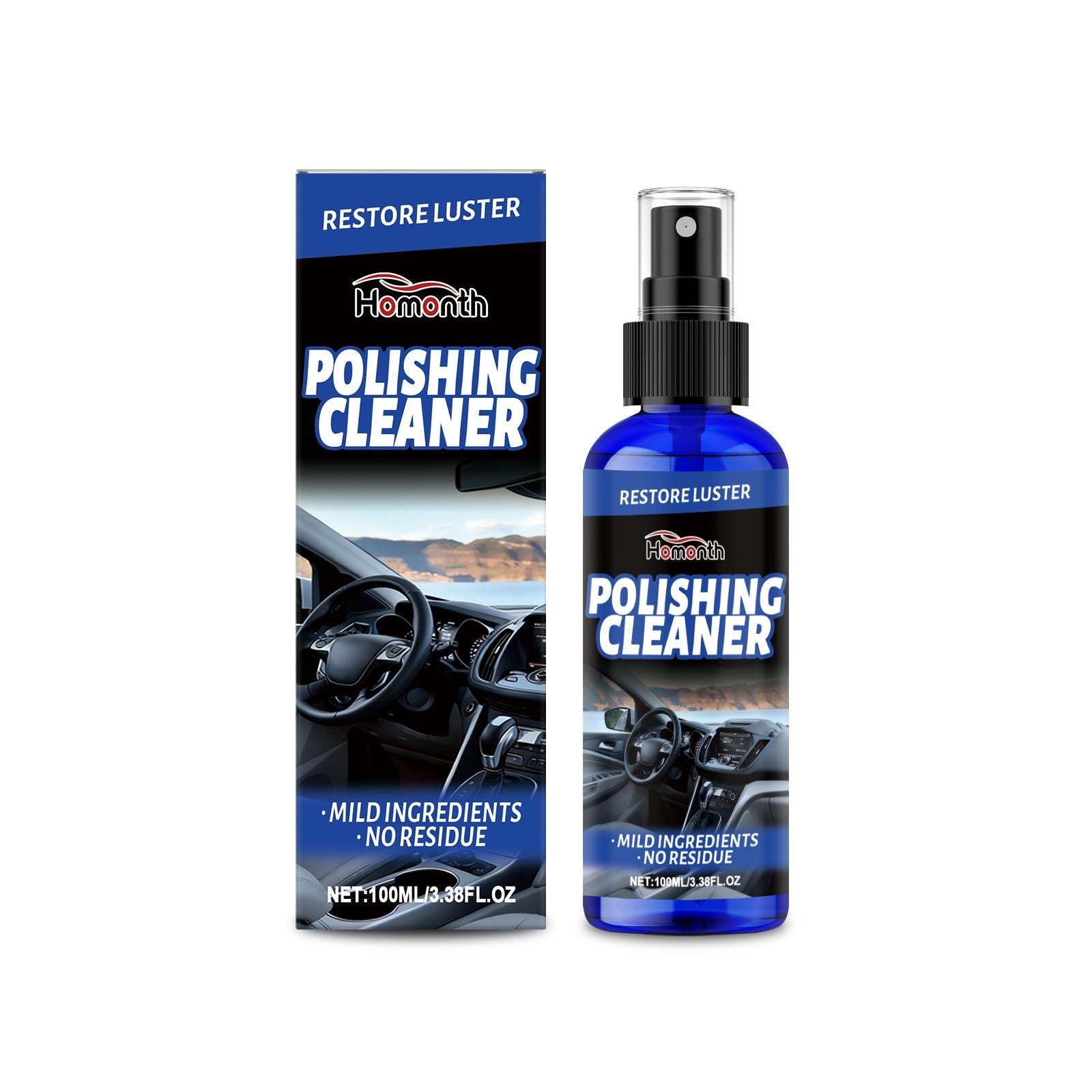 Car Cleaning Interior Polish, Fast Stain Removal, Safe for Leather Plastic ,100ml