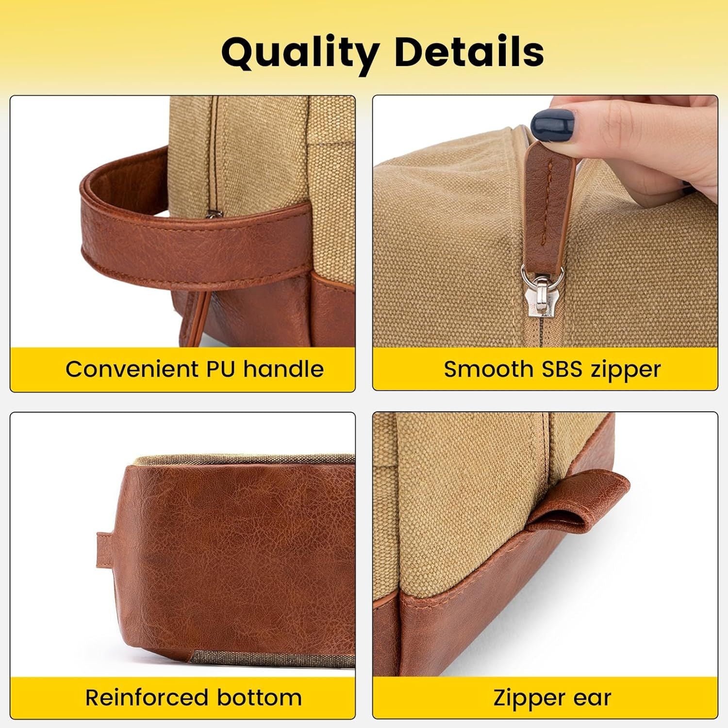 Toiletry Bag Water Hanging Dopp Kit Resistant Canvas Shaving Bag for Travel