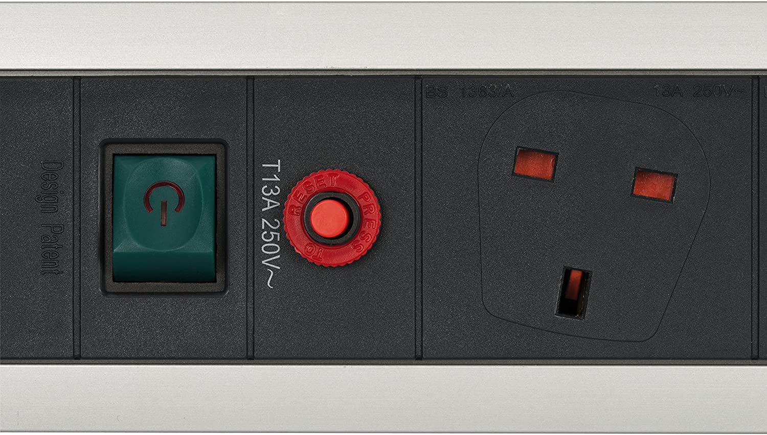 BRENNENSTUHL 1391003654 مقبس 4 اتجاهات من الألومنيوم الفاخر بطول 5 أمتار