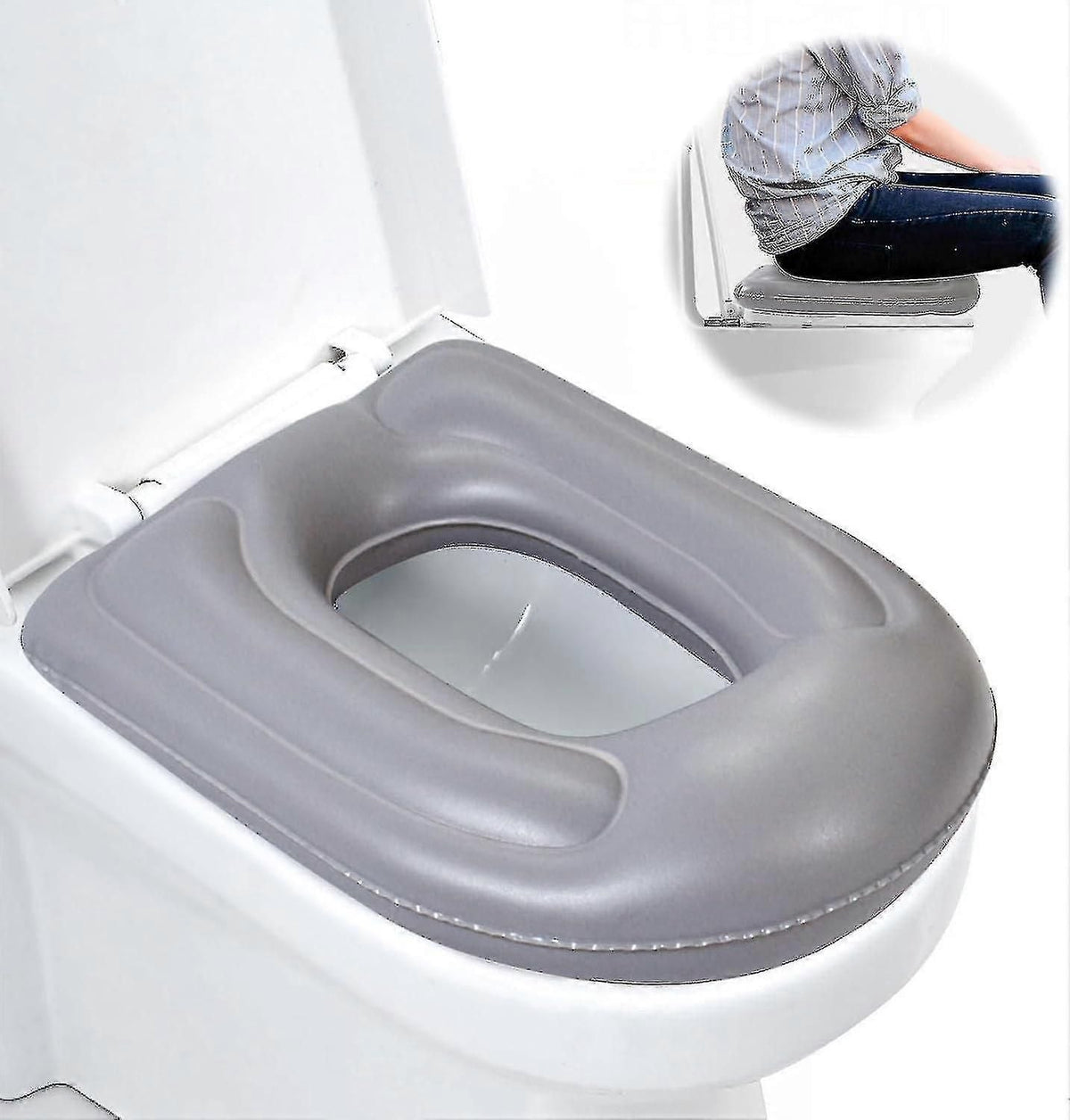 Inflatable Toilet Seat Cushion for Elderly and Disabled