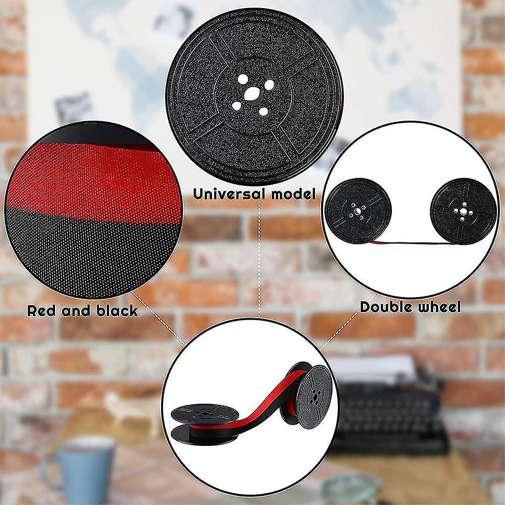 2 Pack Typewriter Ribbon Spool Red Black Replacement Ink Ribbon