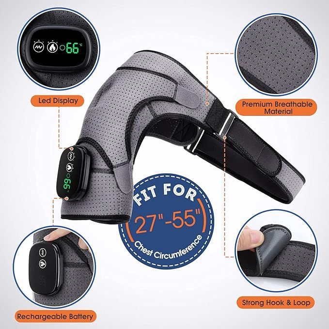 Heated Shoulder Brace Shoulder Heating Pad Heating Shoulder Wrap Massager