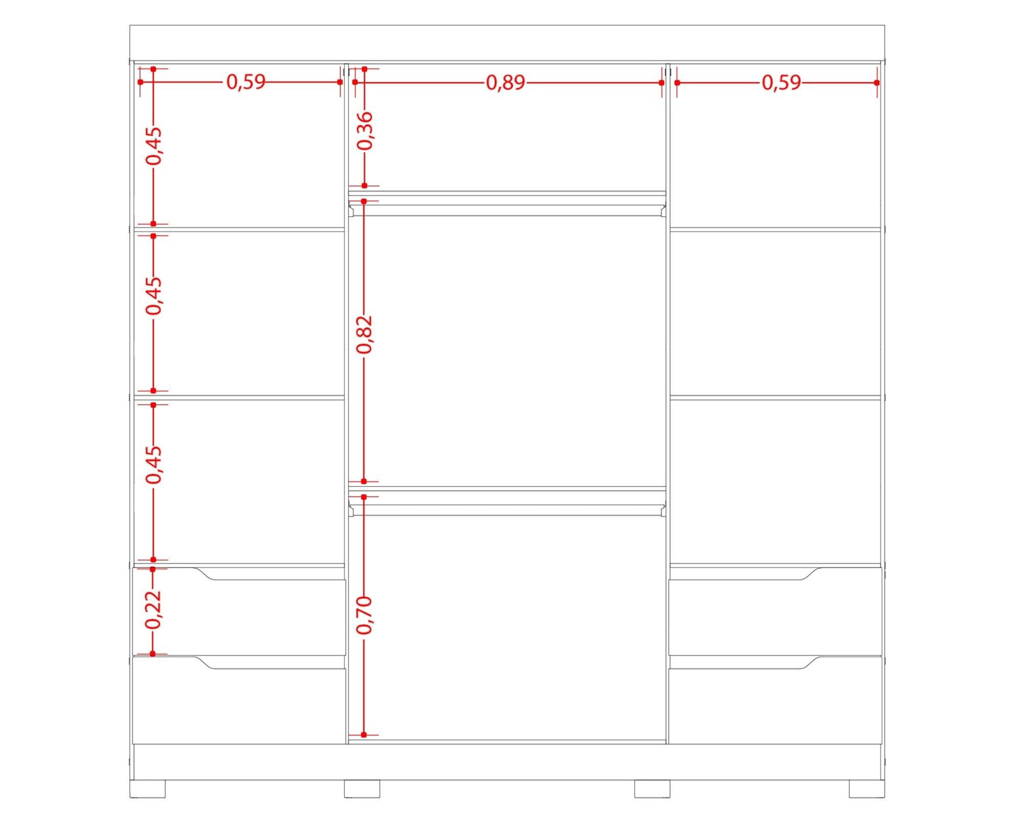 Vivacce 4 Door Wardrobe