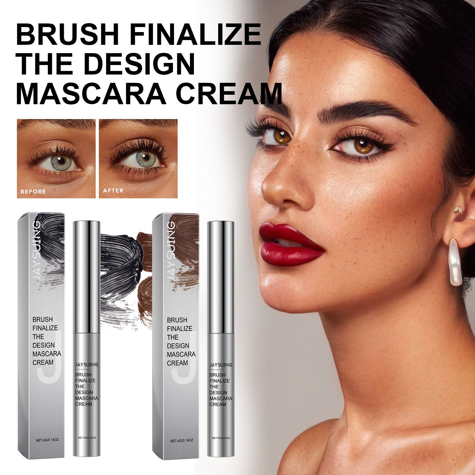 Black and Beautiful Mascara, Volumizing Curling Waterproof Lash Enhancer ,4g