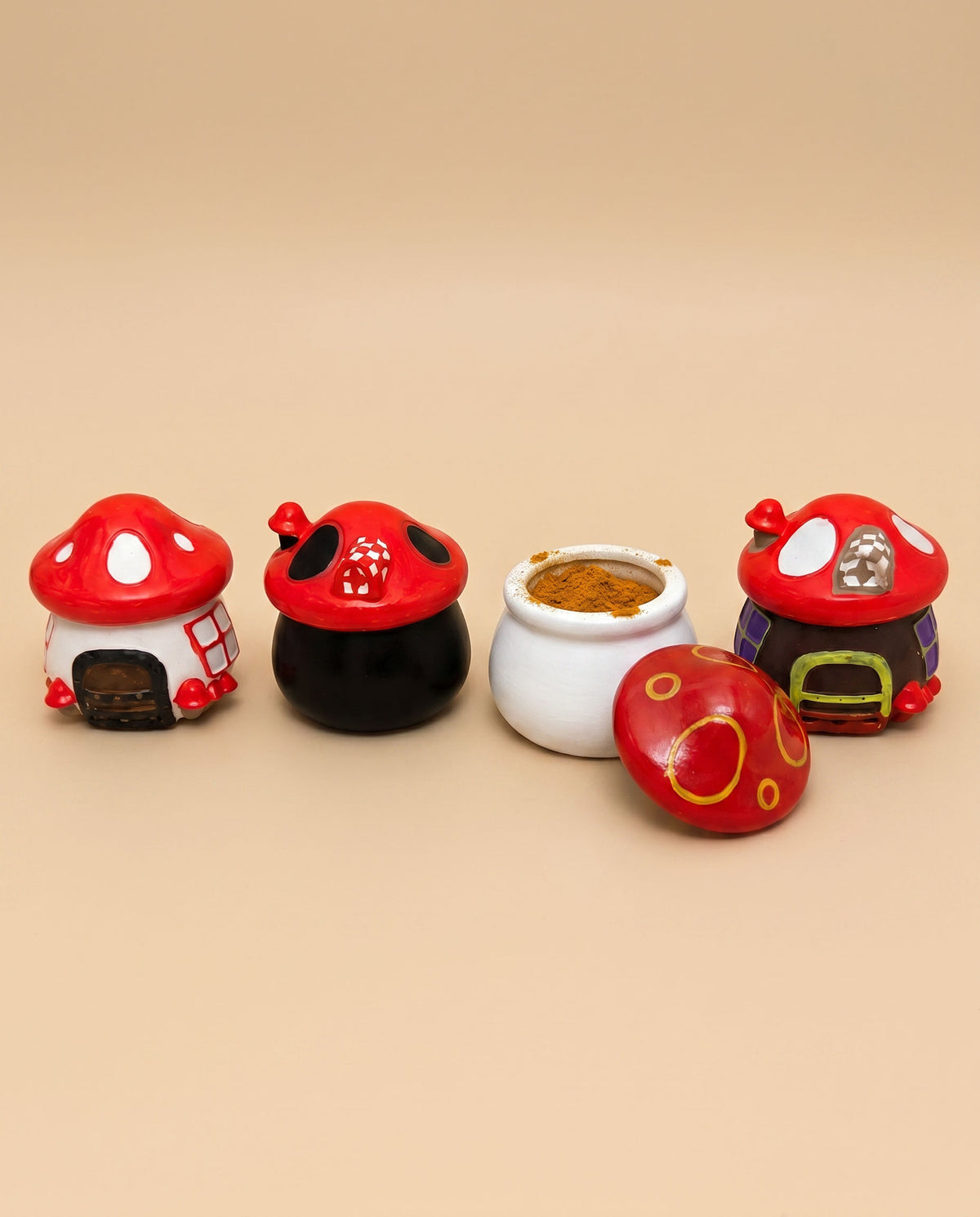 Antique Arch Mushroom Spice Jars – Set of 12 (12cm)