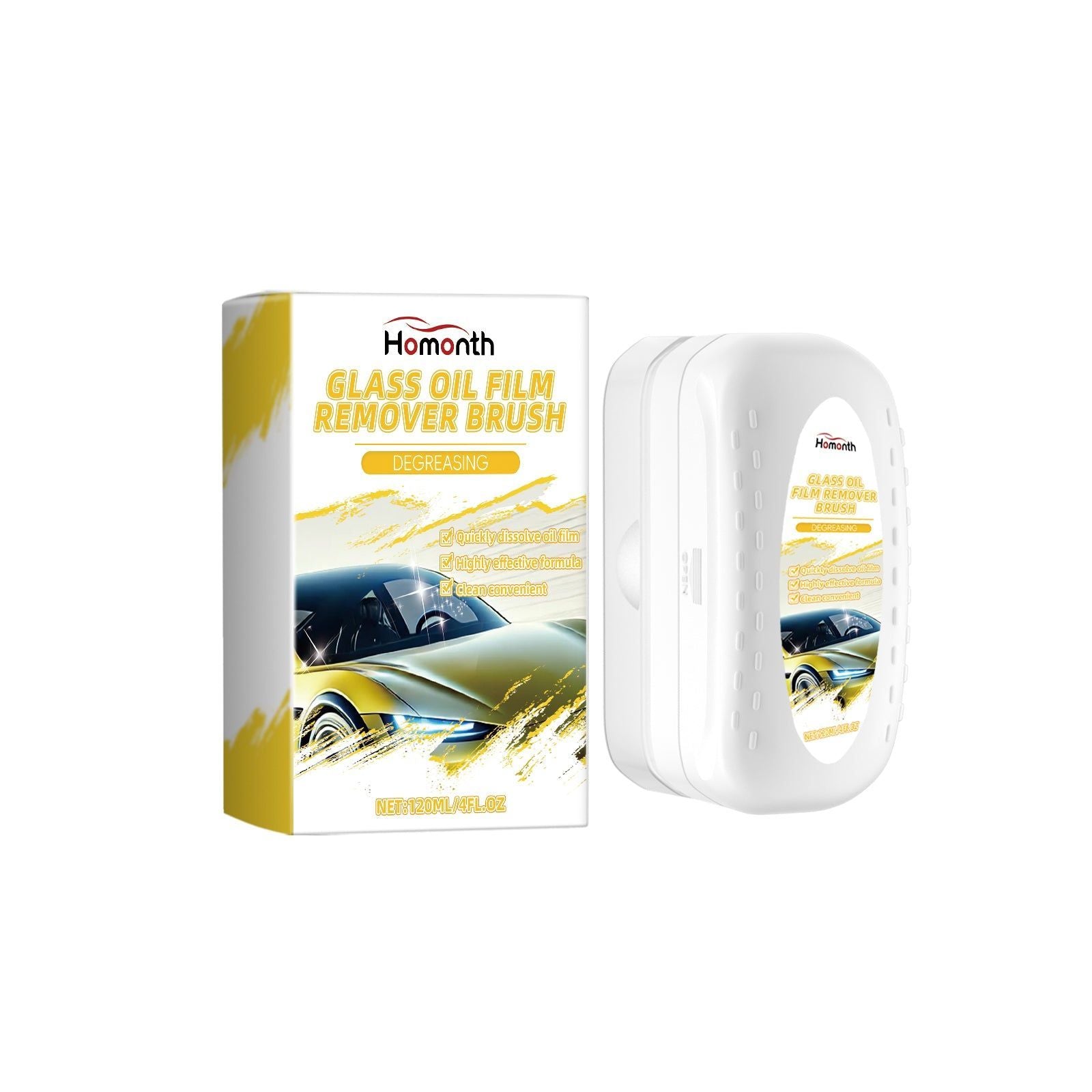 Car Glass Degreaser, Waterproof Rainproof Window Cleaner, Removes Oil Film and Stains ,120ml