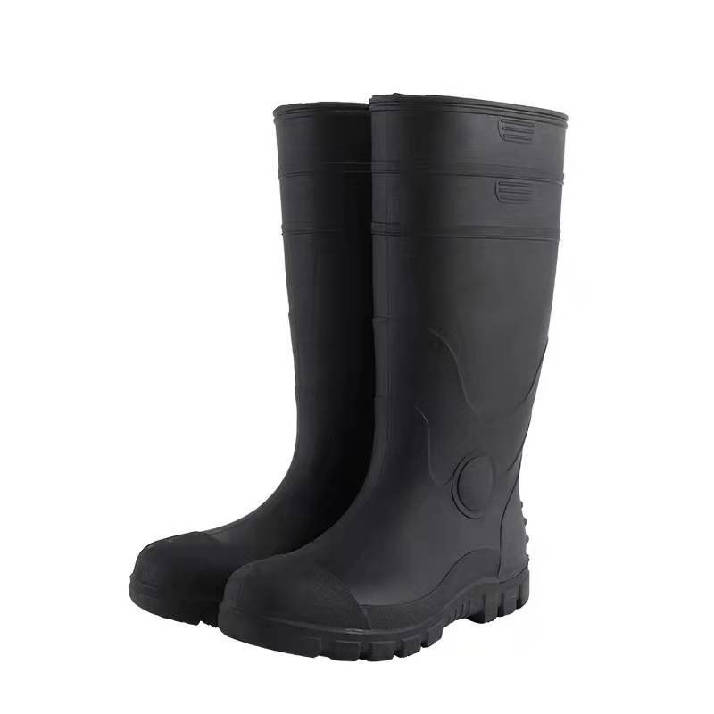 Mens Steel Toe Workboots Anti Smashing Anti Stab Safety Protecting Rain Boots
