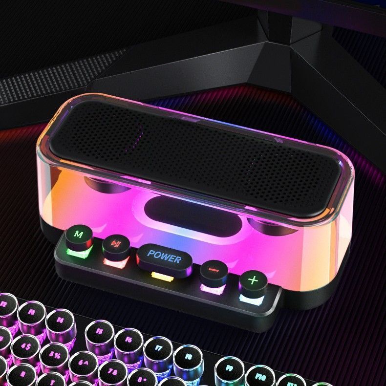 Bluetooth Speaker RGB Lamp Subwoofer Mechanical Keyboard Buttons Bluetooth Speaker