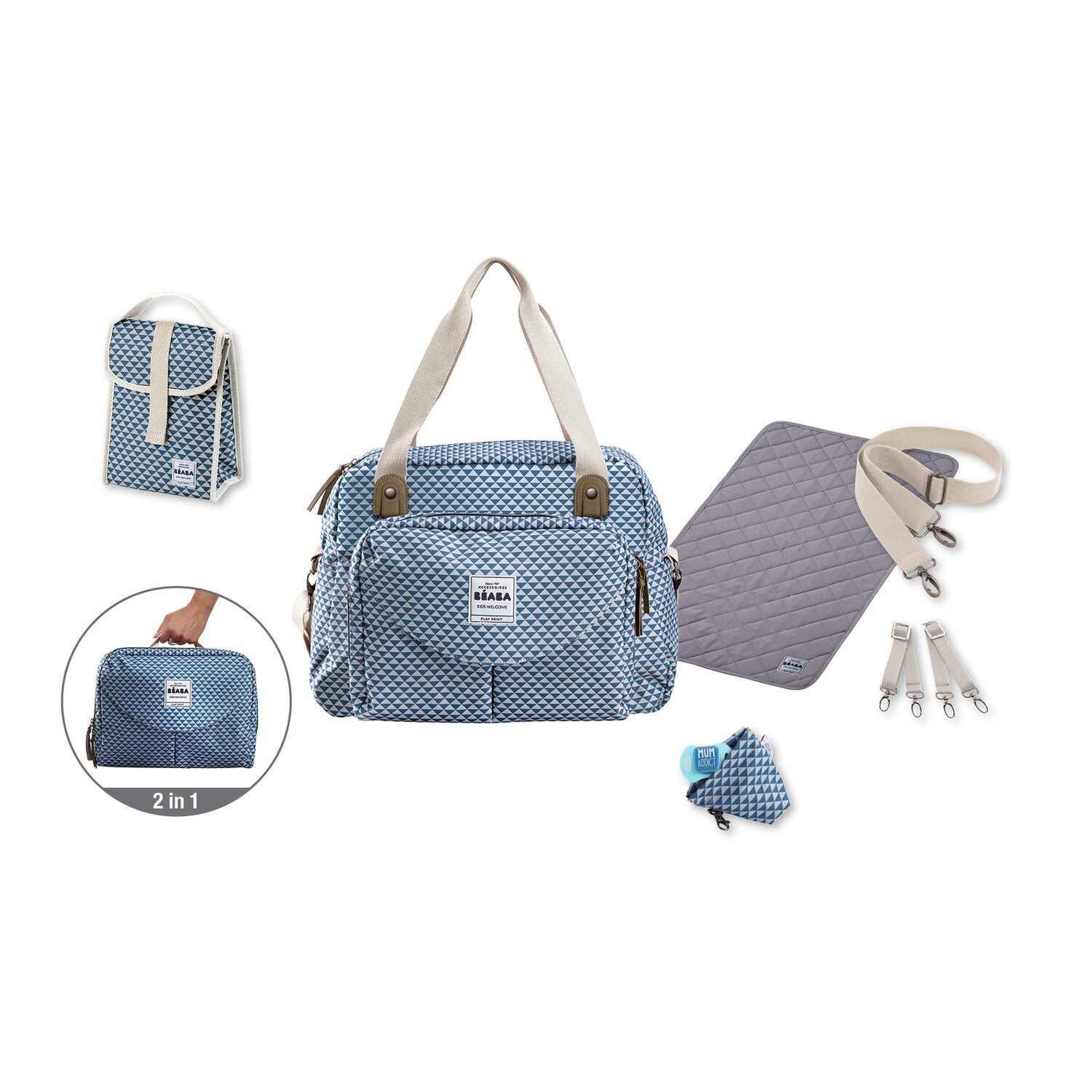 Beaba  GenevaII Changing Bag Play Print Blue