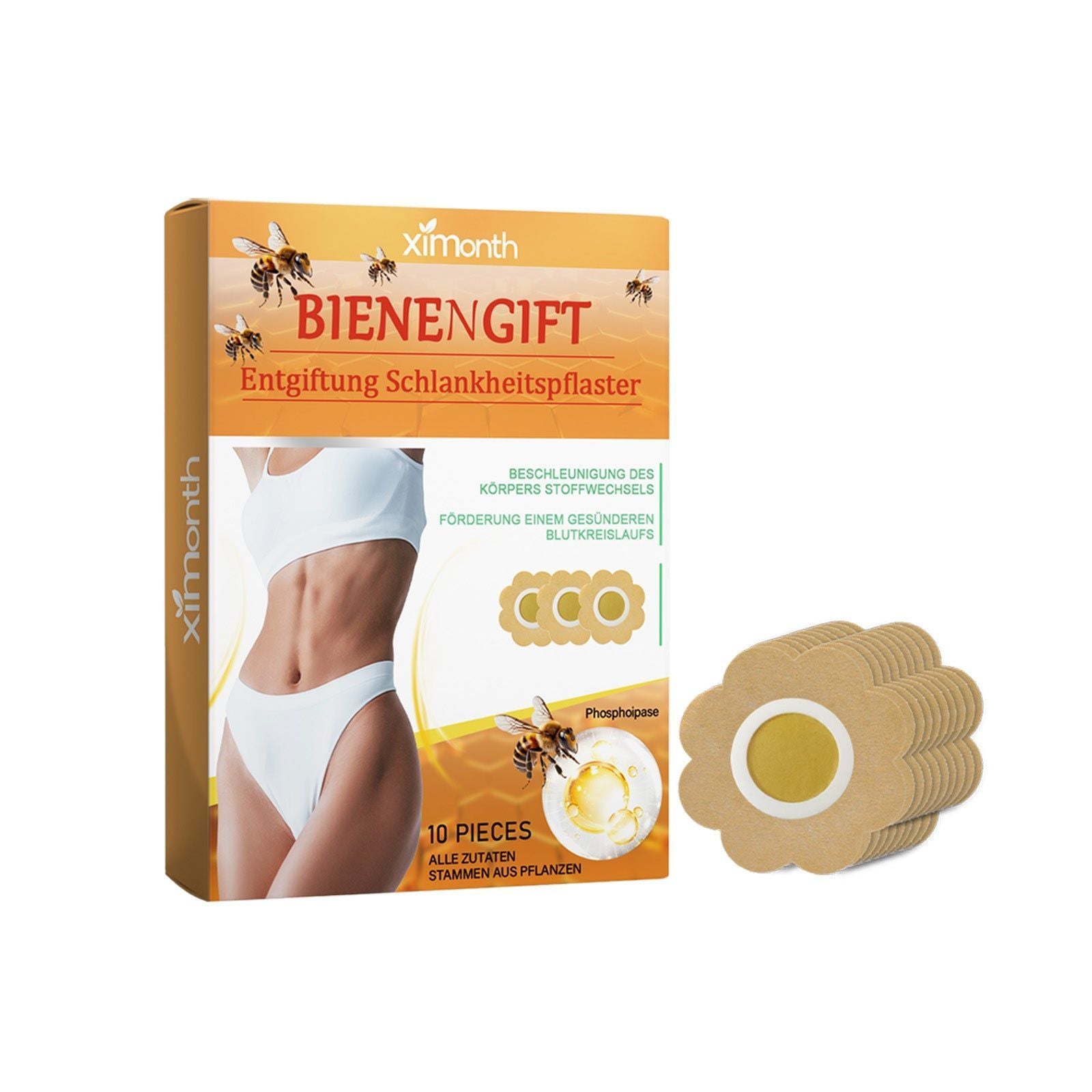Bee Venom Body Shaping Patch for Lazy Bodybuilding, Skin Firming, Fat Loss ,10pieces