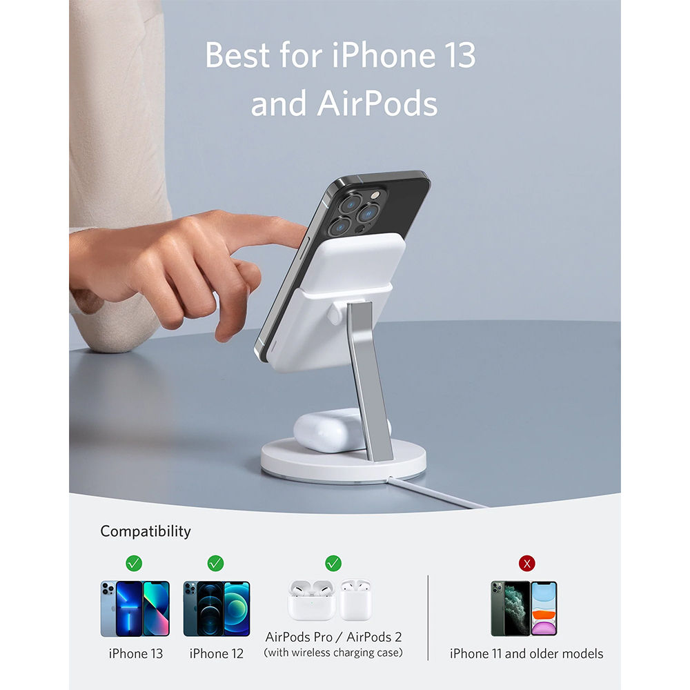 Anker 633 Magnetic Wireless Charger MagGo, White