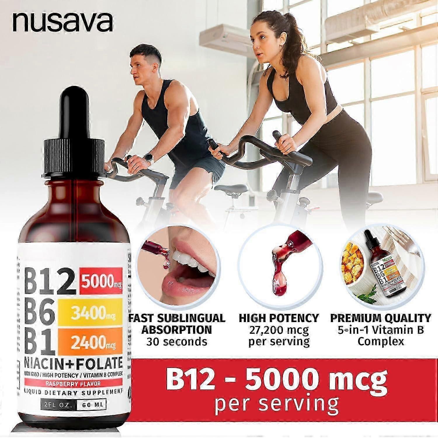 Vitamin B12 and B6 Liquid Drops,(2 Pack) B12 Sublingual Vitamin B Complex - B 12 Vitamin