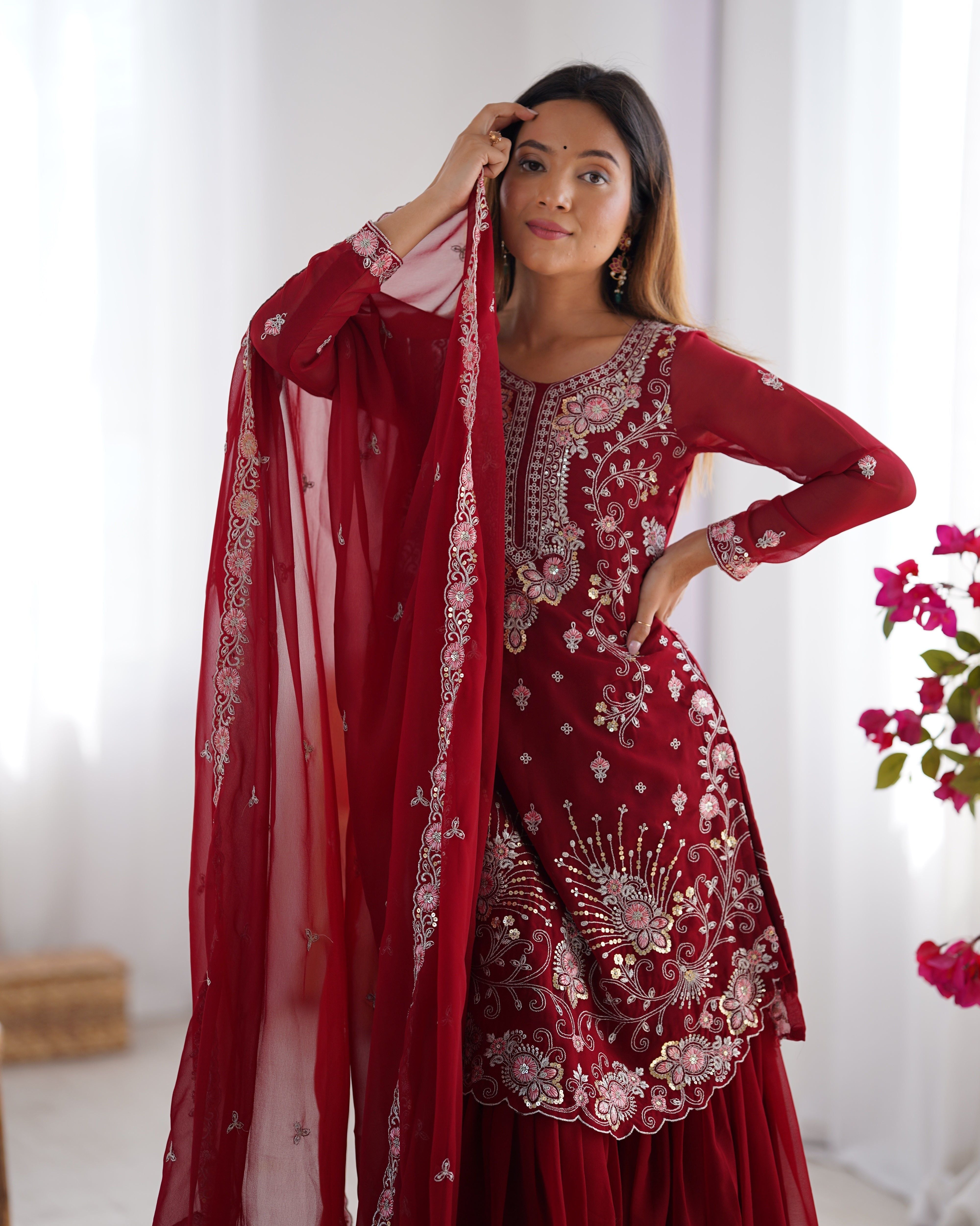 Party Wear Beautiful Top-Bottom And Fancy Dupatta