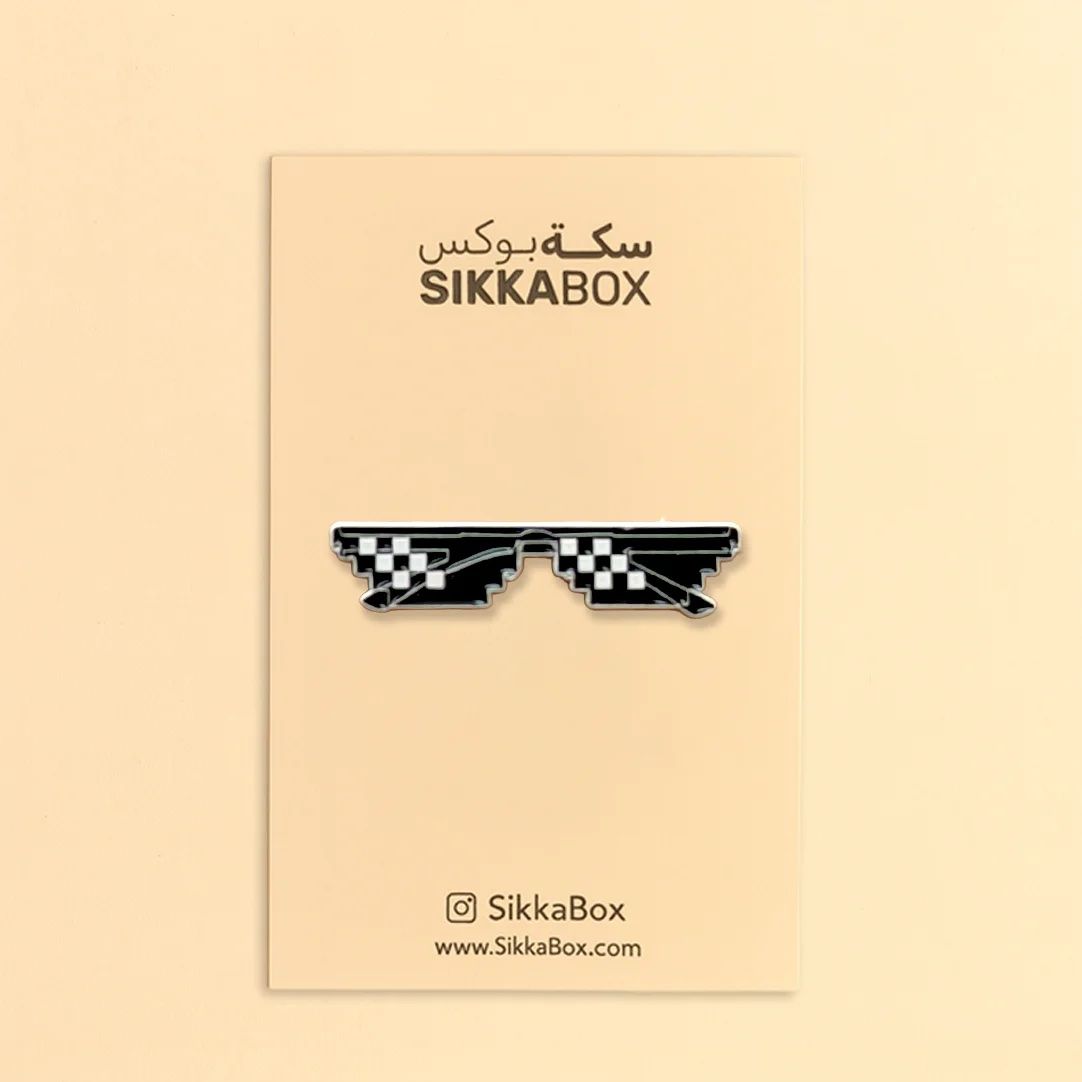 Cool Pixel Sunglasses Metal Sticker