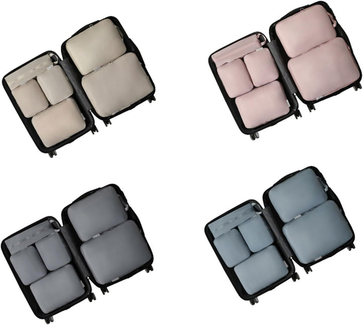 6pcs Travel Storage Bag Compression Packing Cubes Bag Organizer for Luggage
