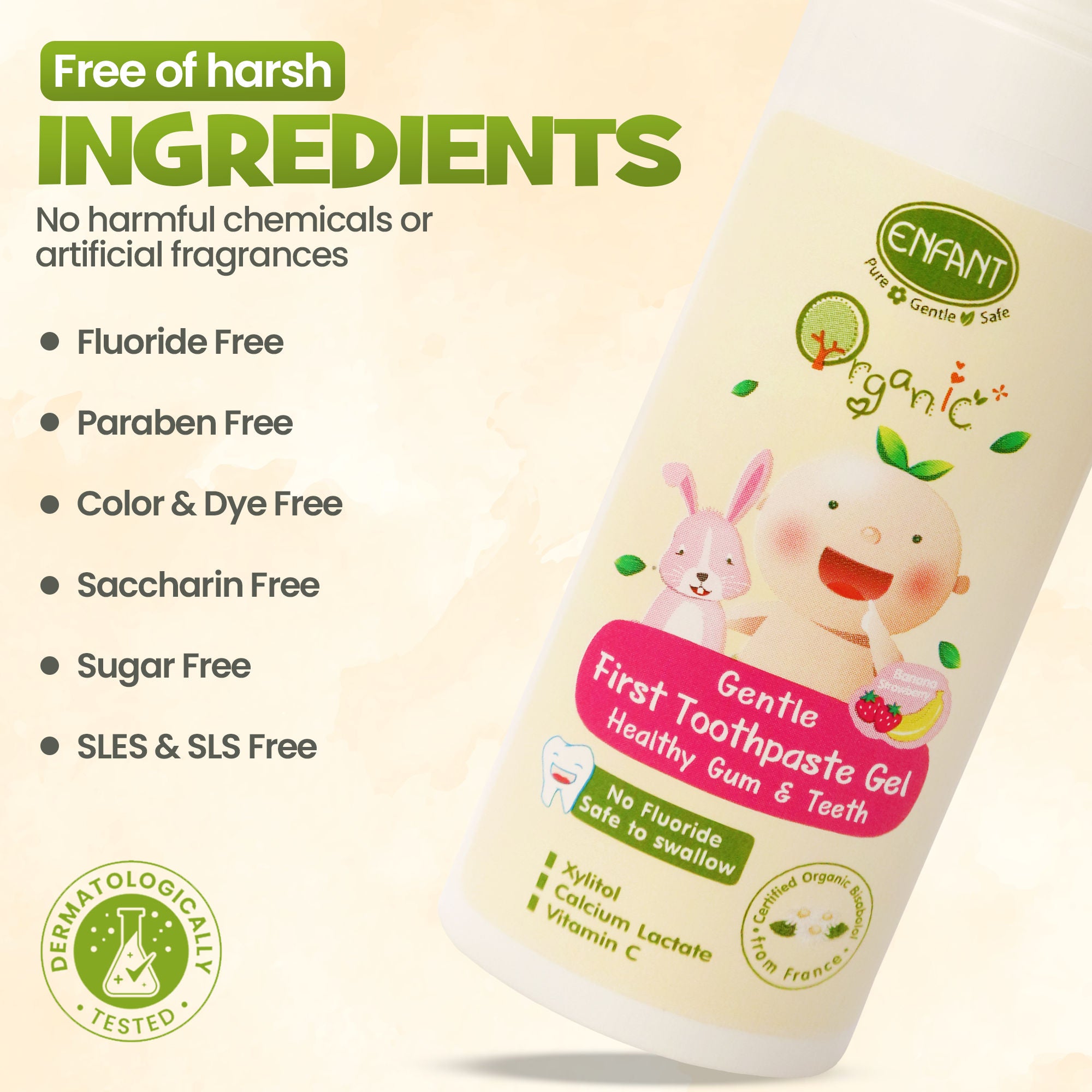 ENFANT Organic Plus Gentle First Toothpaste for Kids (6Month+)
