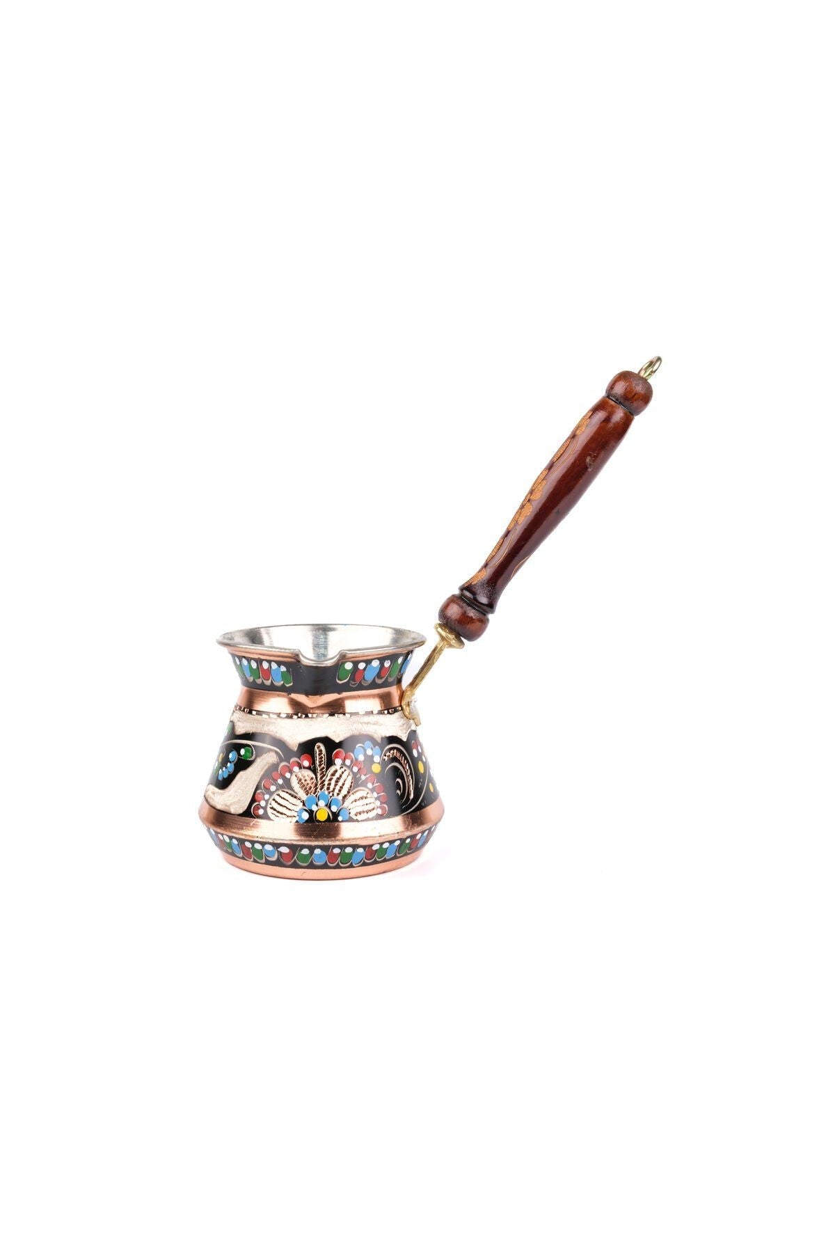 Authentic Hand-Engraved Copper Turkish Coffee Pot - "Tombik" Style - 4 Person Capacity