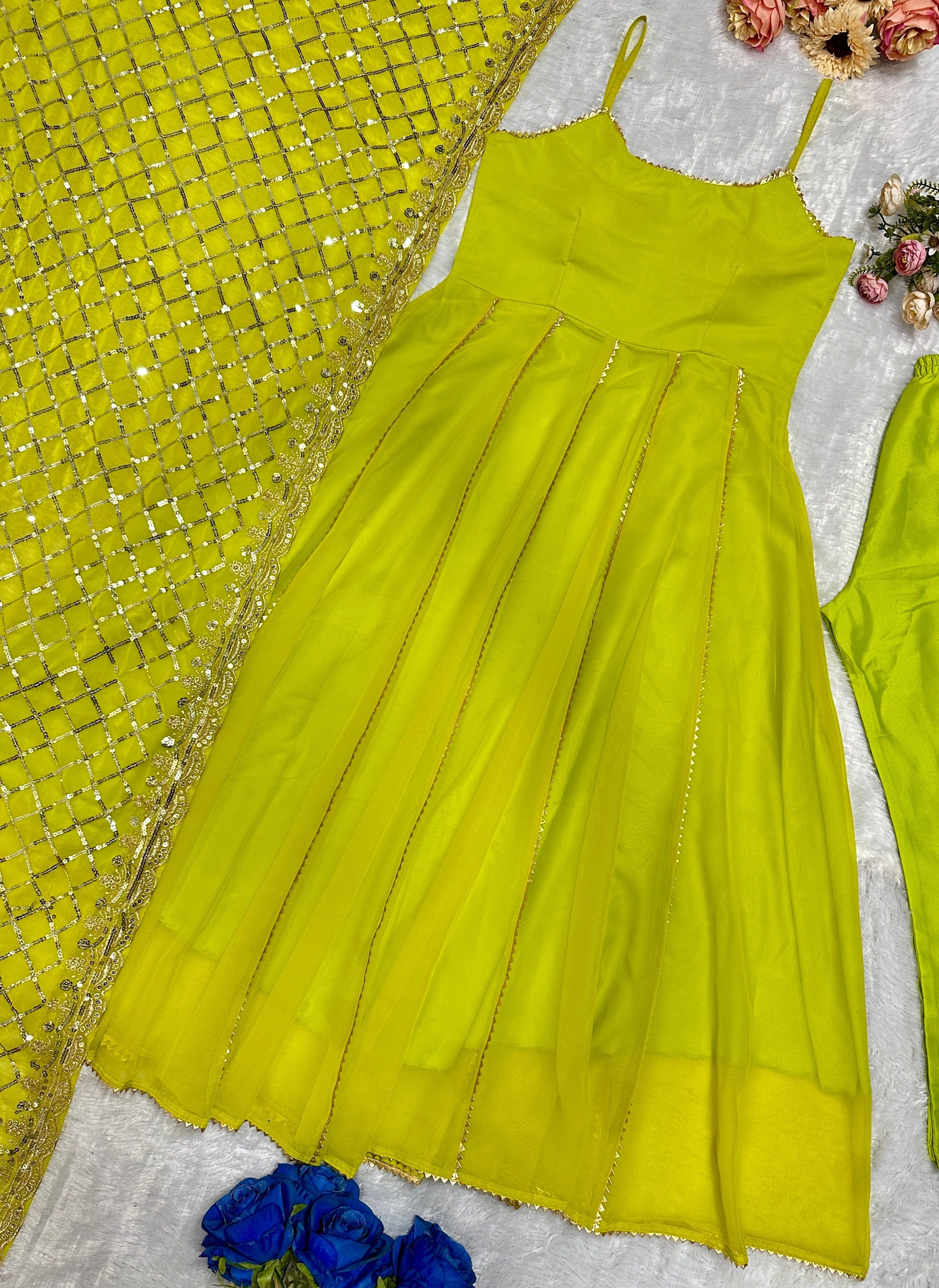 Fab Zone Party Wear Designer Gown Pent And Dupatta