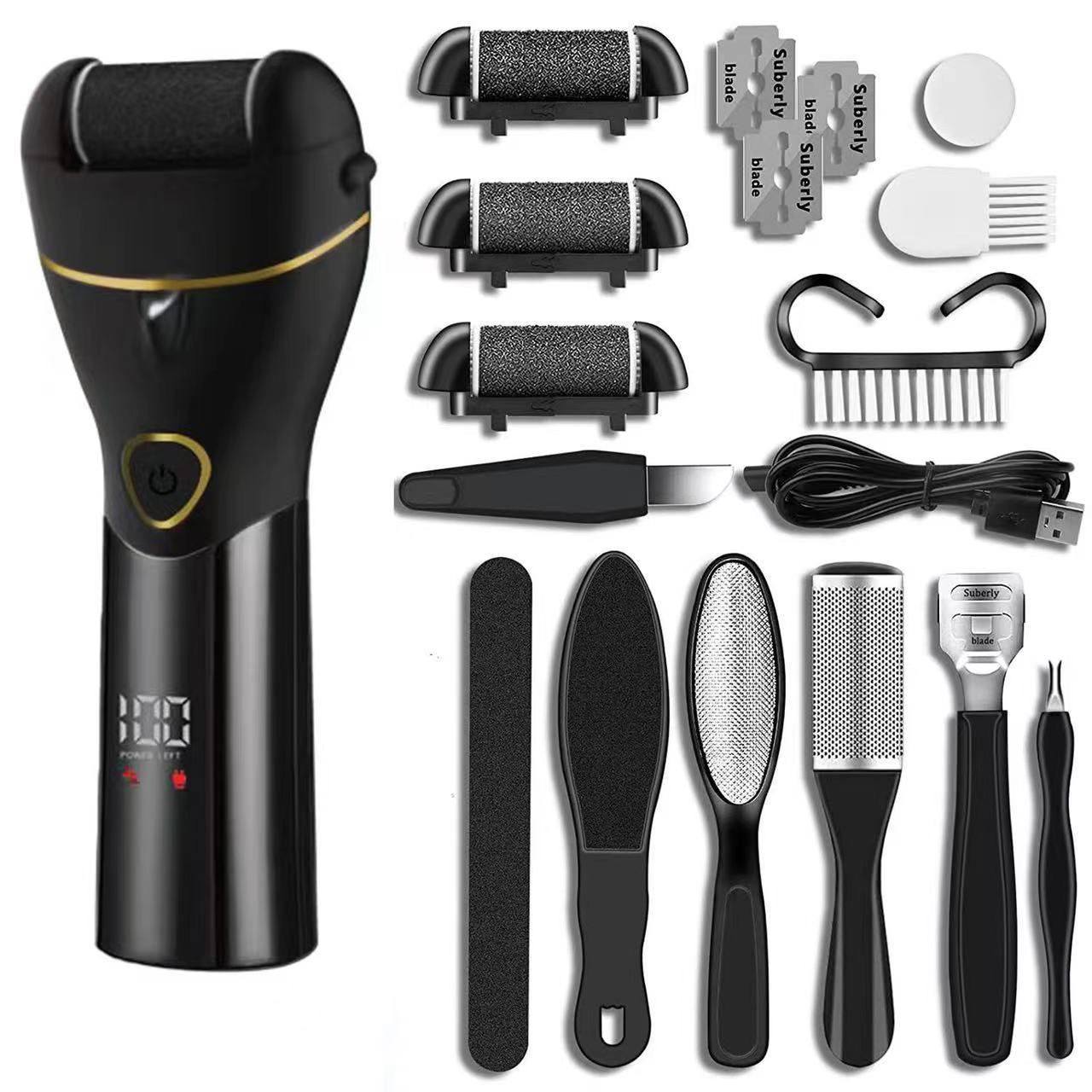Foot Callus Remover with 3 Roller Heads