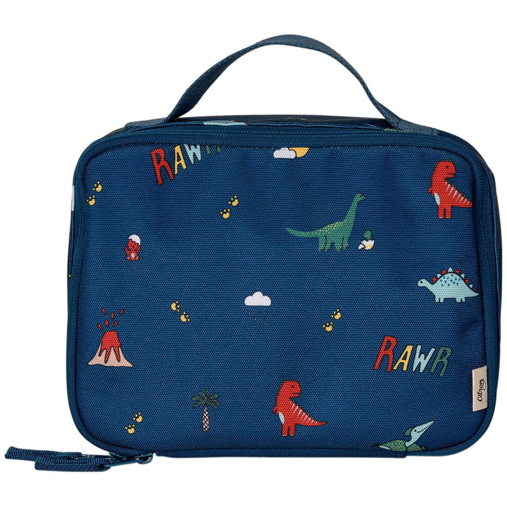 Citron Insulated Square Lunch Bag - Blue Dino