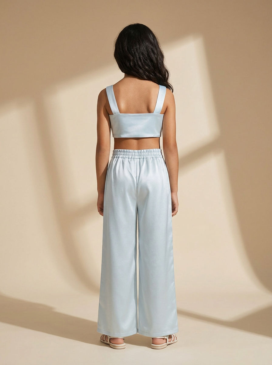 Bow set crop top & pants Mint