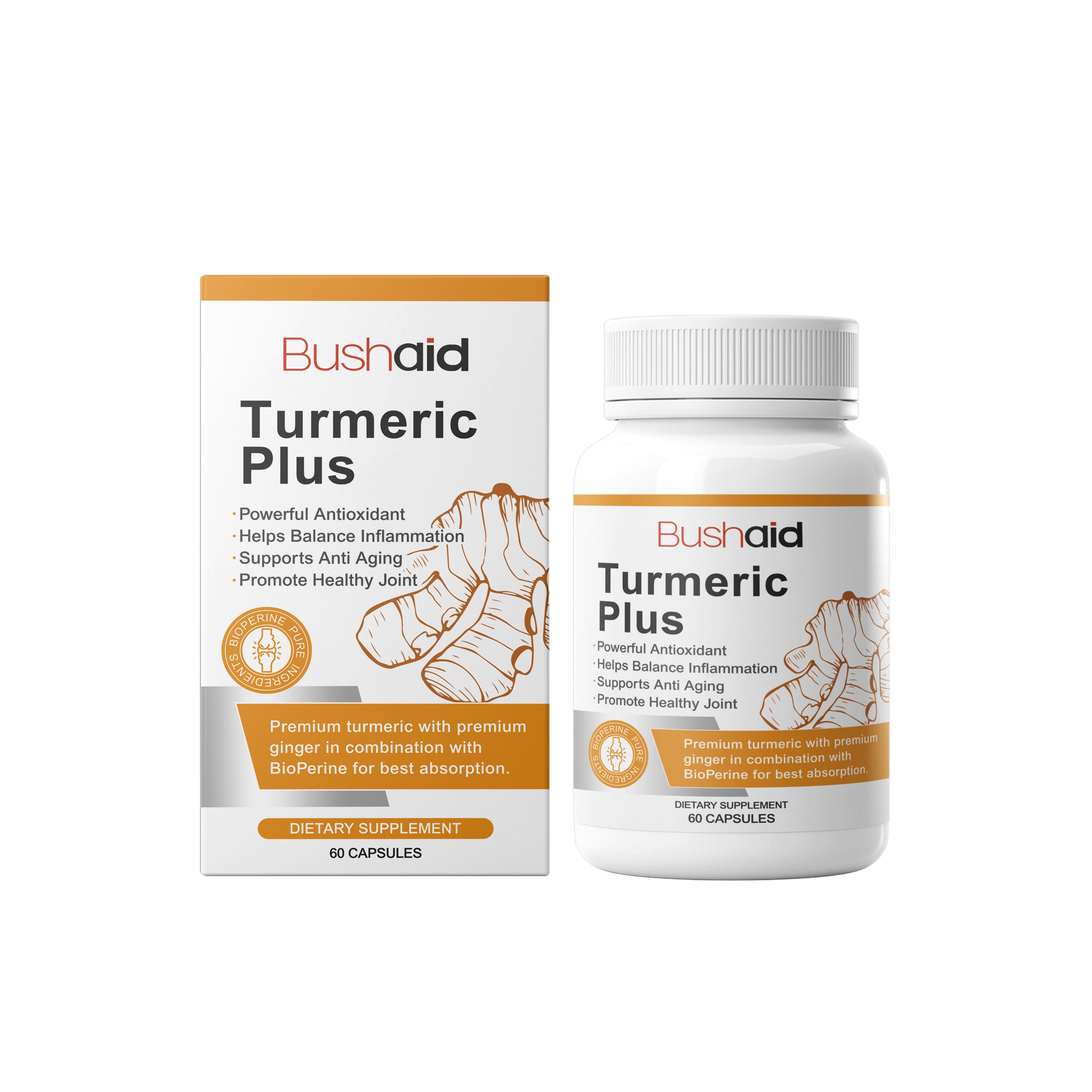 Boost Joint Health with Organic Turmeric Capsules, Reduce Arthritis Pain Naturally ,60pcs