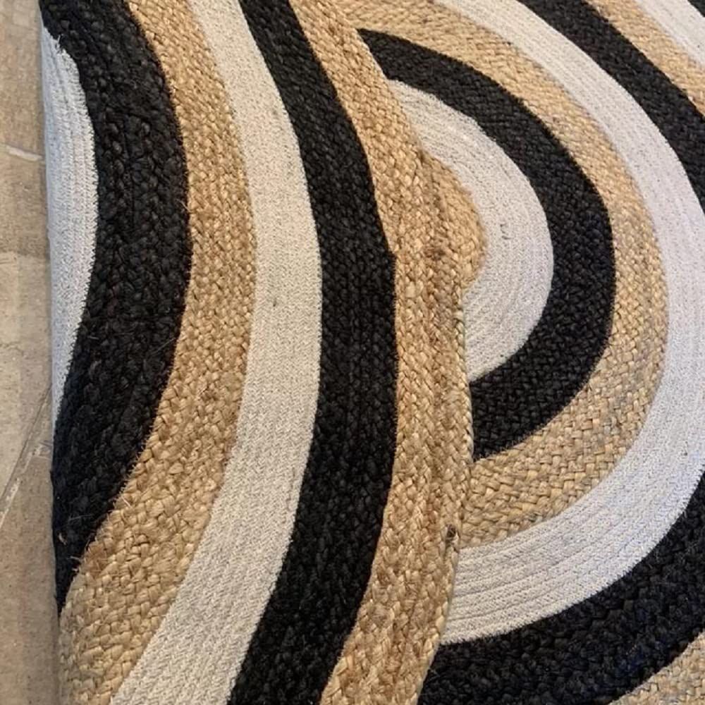 AIESY®  Live Beautiful ! Handwoven Jute Rug Reversible Carpet for Farmhouse, Living Room & Bedroom