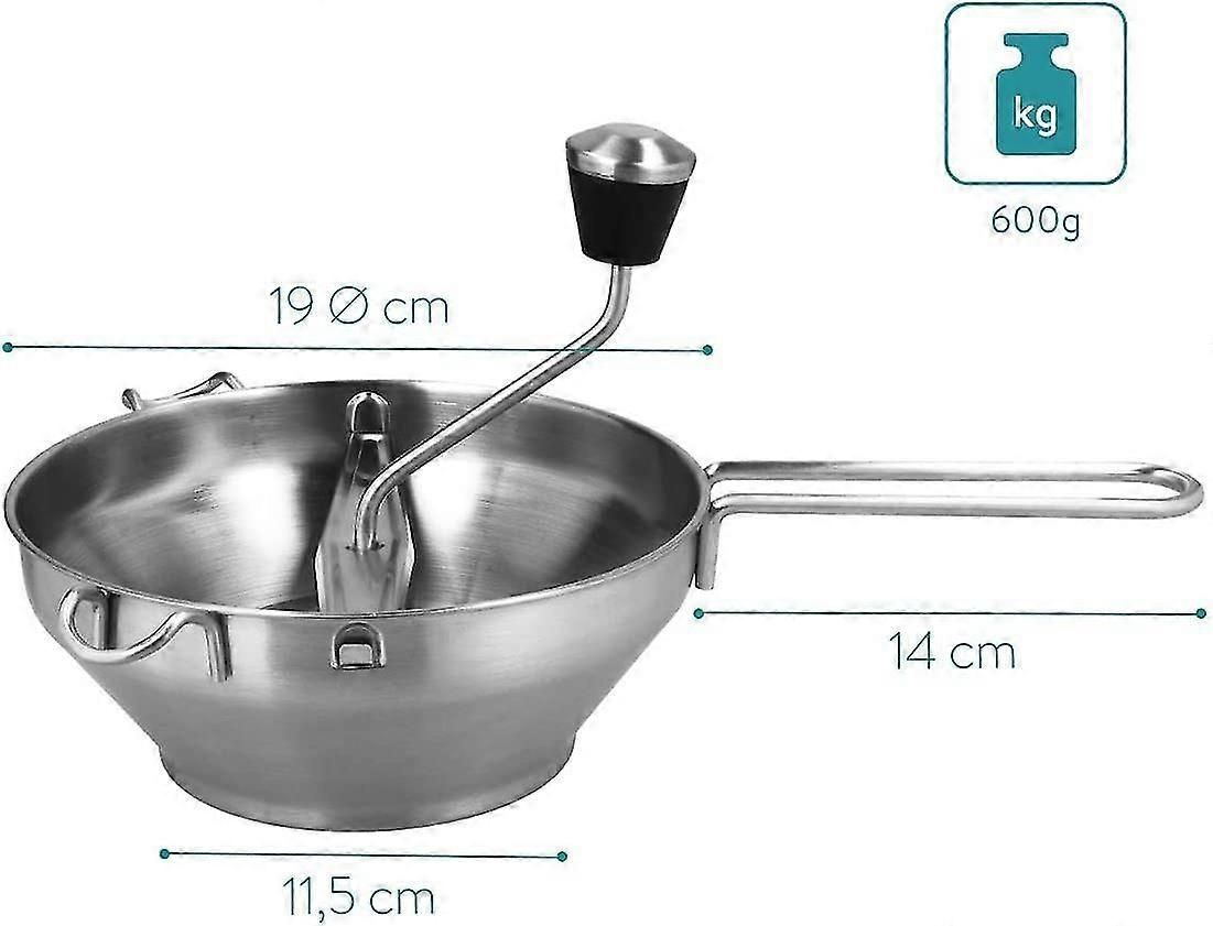 Stainless Steel Food Mill With 3 Sieve Inserts for Soups and Sauces