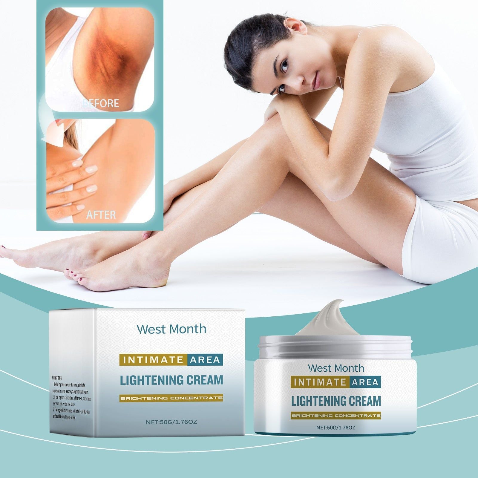 Body Care Cream for Skin Brightening and Firming, Moisturizing, Pigmentation Removal ,50g
