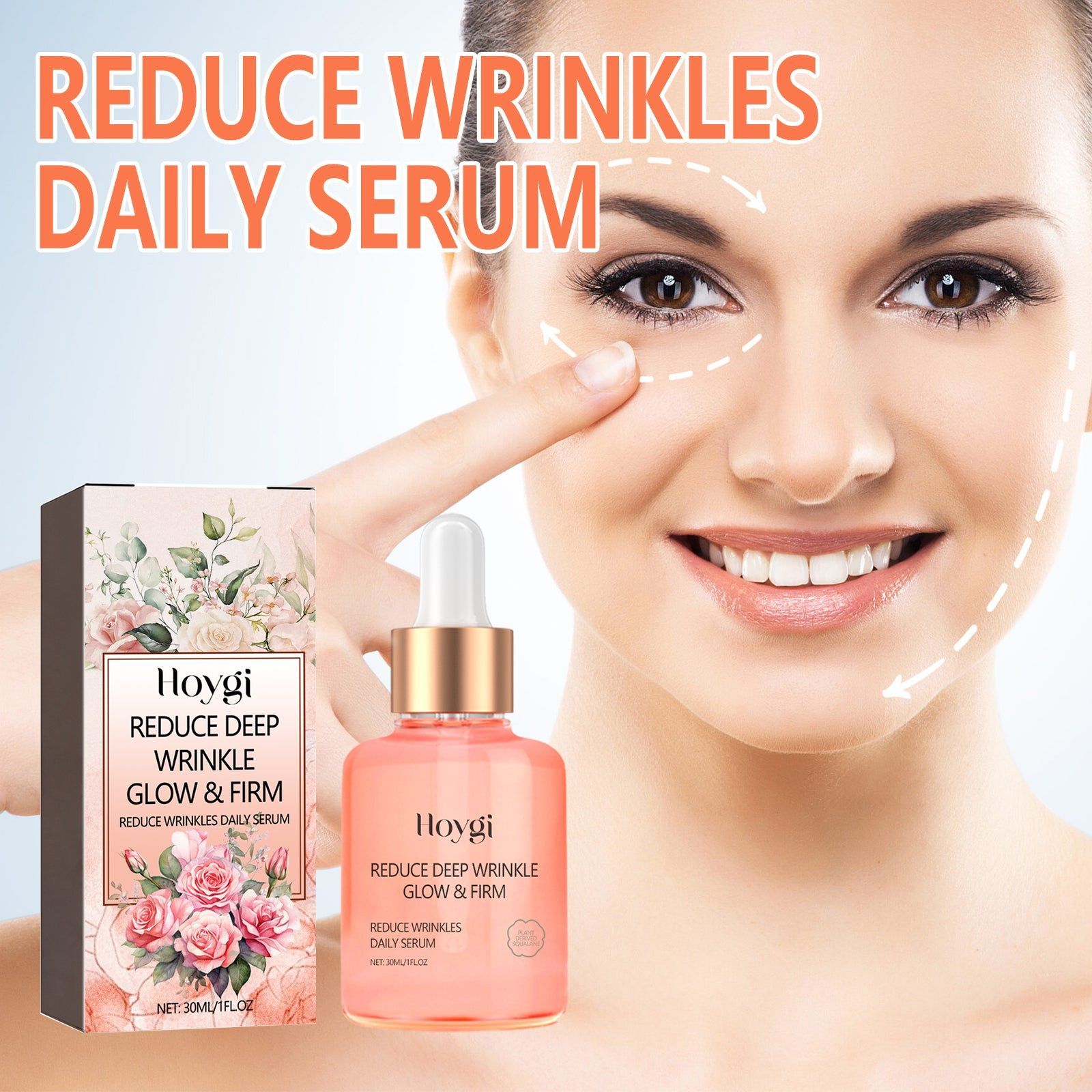 Rose Oil VC Essence Anti-Wrinkle Brightening Firming Skin Care for Dry, Rough Skin ,30ml